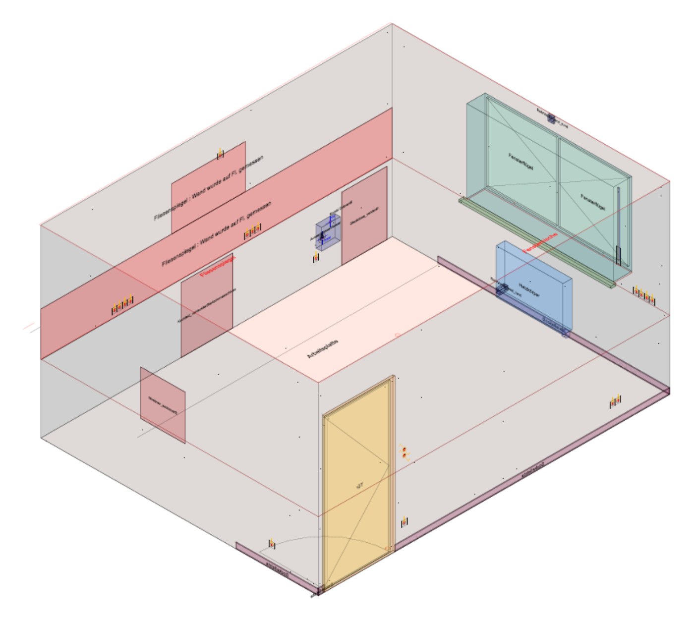 3D-Ansicht des vermessenen Raums