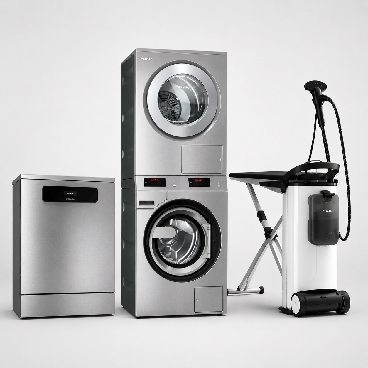 Miele Professional Geschirrspüler, Waschmaschine, Trockner und Bügelsystem