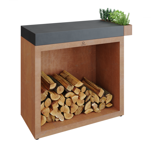 OFYR Butcher Block Storage 90 Corten Teak Wood