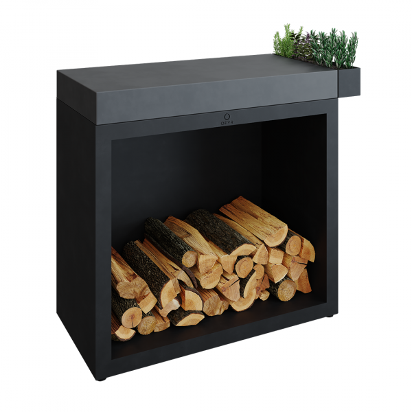 OFYR Butcher Block Storage 90 Black Teak Wood