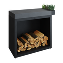 OFYR Butcher Block Storage 90 Black Teak Wood
