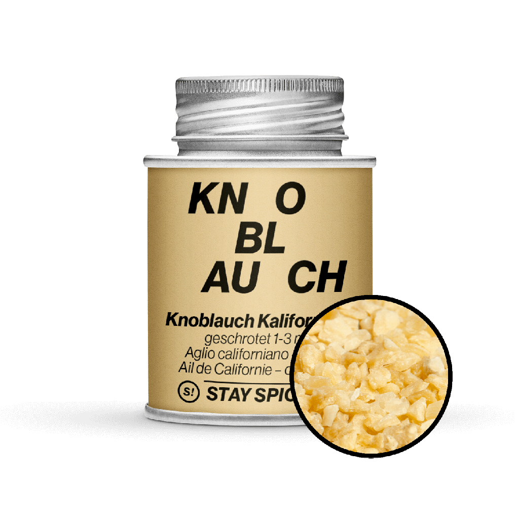 STAY SPICED! Knoblauchflakes, geschrotet 1-3mm, 170 ml Schraubdose