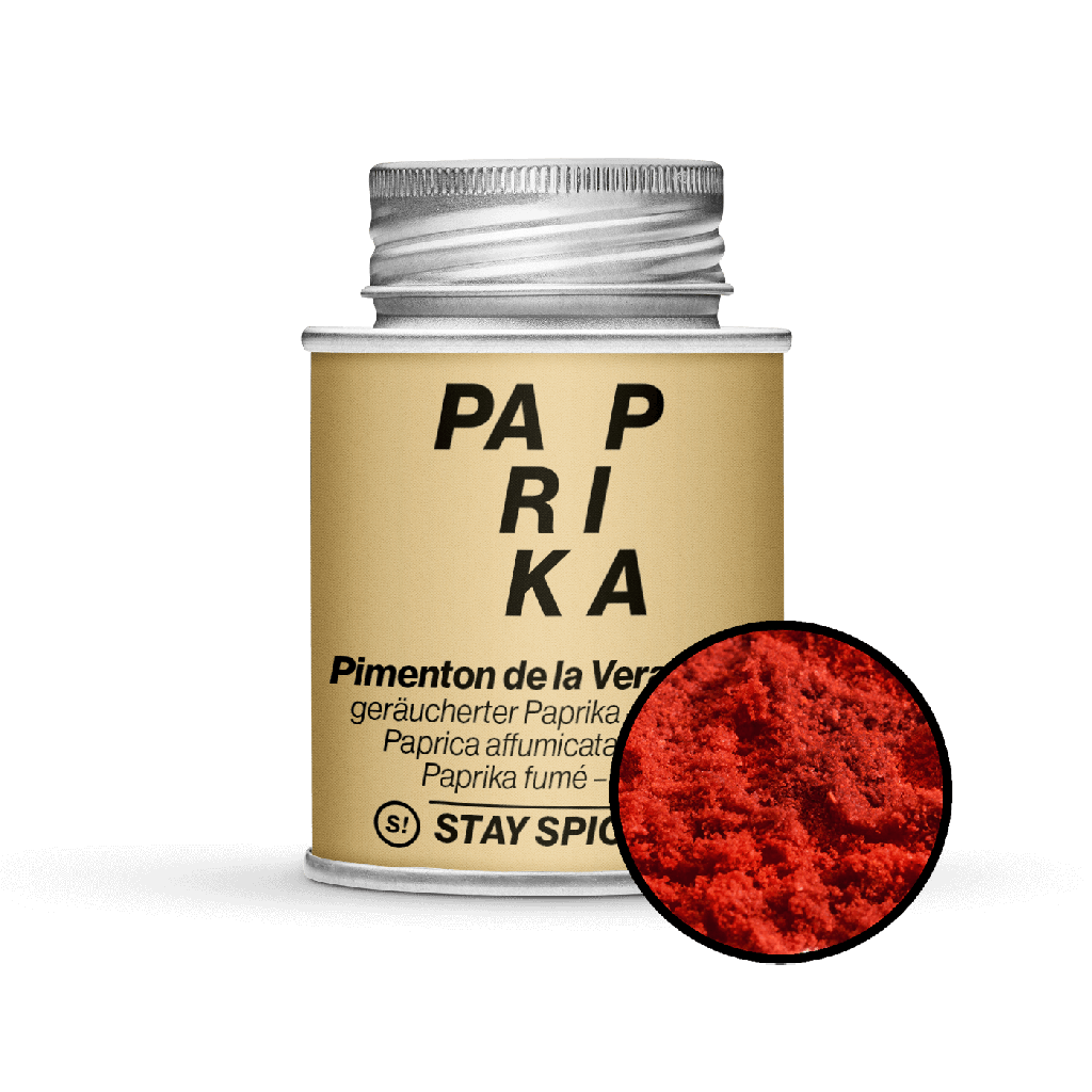 STAY SPICED! Pimenton de la Vera Doux - Paprika geräuchert edelsüß/mild, 170 ml Schraubdose