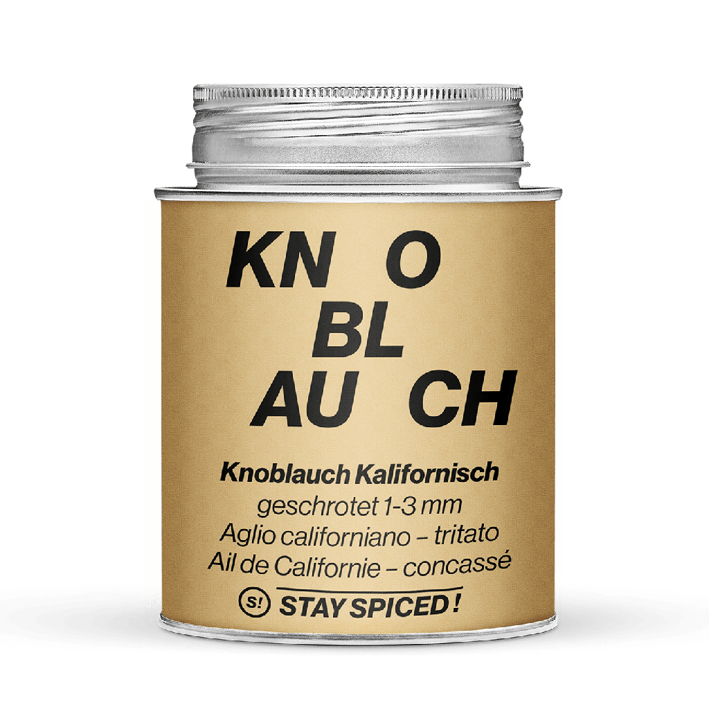 STAY SPICED! Knoblauchflakes, geschrotet 1-3mm, 870 ml Schraubdose (480 g)