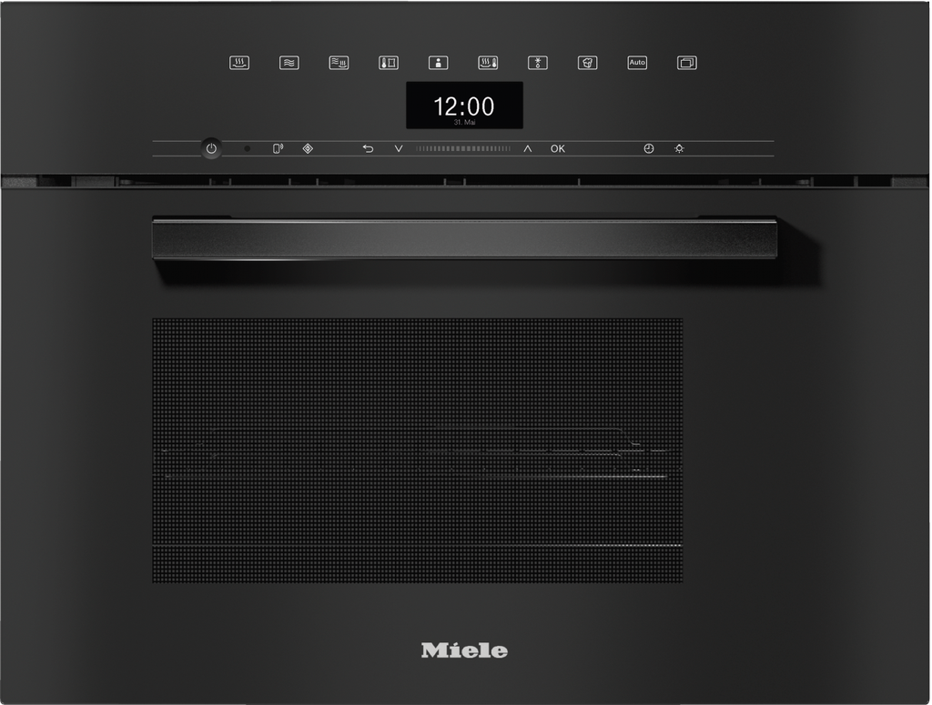 DGM 7440 Dampfgarer mit Mikrowelle Obsidianschwarz Dampfgarer 45 cm, Kombi mit Mikrowelle