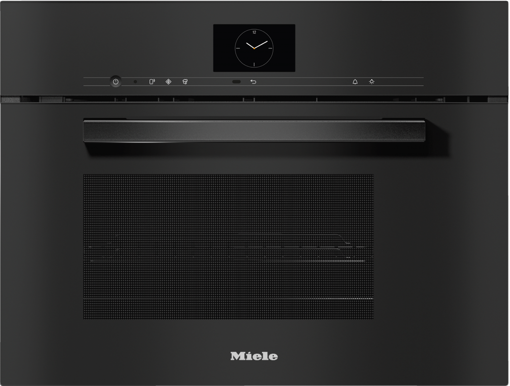 DGM 7640 Dampfgarer mit Mikrowelle Obsidianschwarz Dampfgarer 45 cm, Kombi mit Mikrowelle