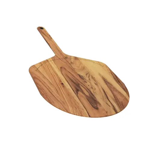 [AD1769] Acacia Holz Pizza Peel & Servierteller 12" M