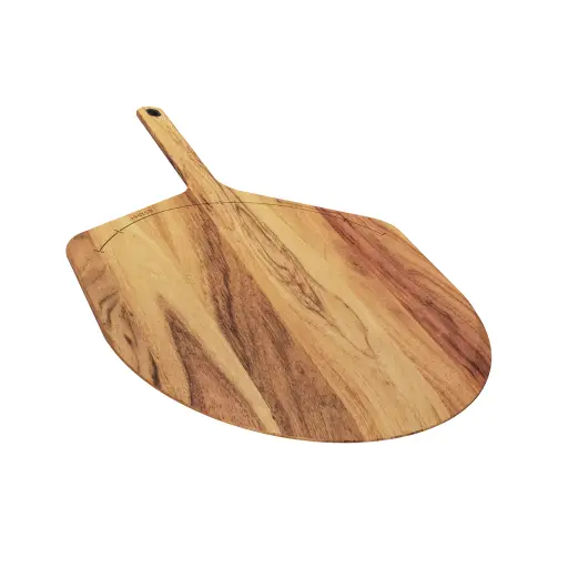 [AD1770] Acacia Holz  Pizza Peel & Servierteller 14" L