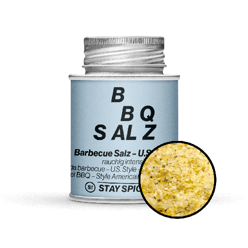 [E0000376813] STAY SPICED! US-Style BBQ Salz, rauchig intensiv, 170 ml Schraubdose