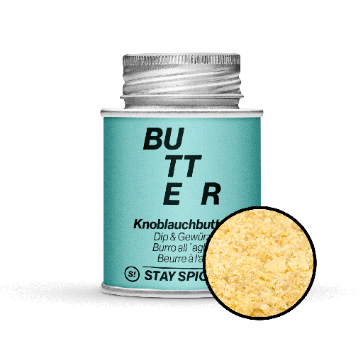 [E0000376826] STAY SPICED! Knoblauchbutter - Dip & Streugewürz, 170 ml Schraubdose