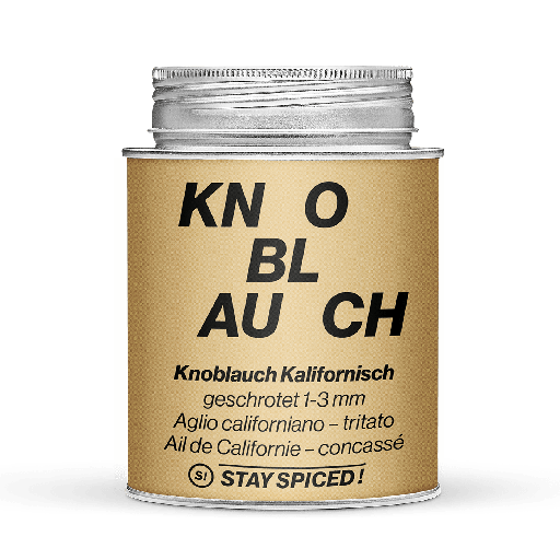 [E0000376835] STAY SPICED! Knoblauchflakes, geschrotet 1-3mm, 870 ml Schraubdose (480 g)