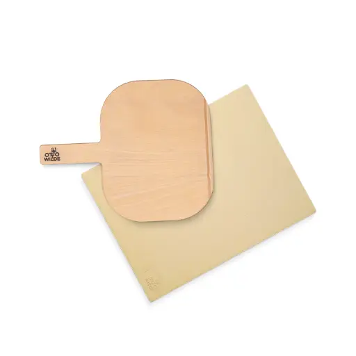 [ow104000] Otto Wilde Pizza-Set (Pizzastein und Holzschaufel)